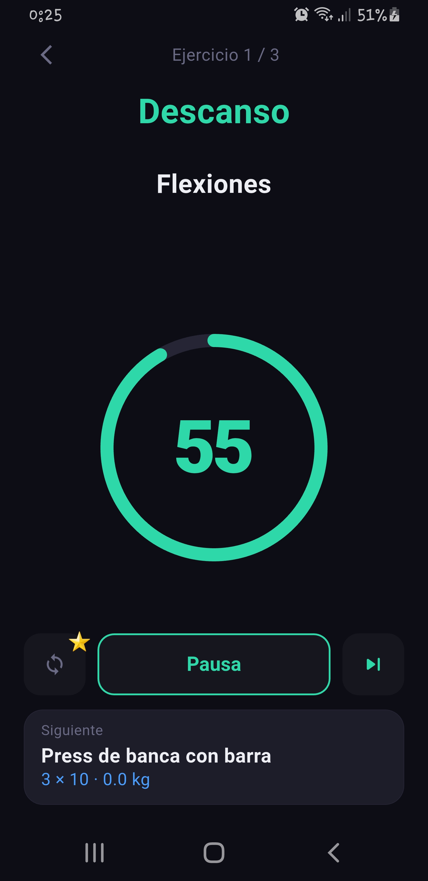 Fitence rest timer between sets
