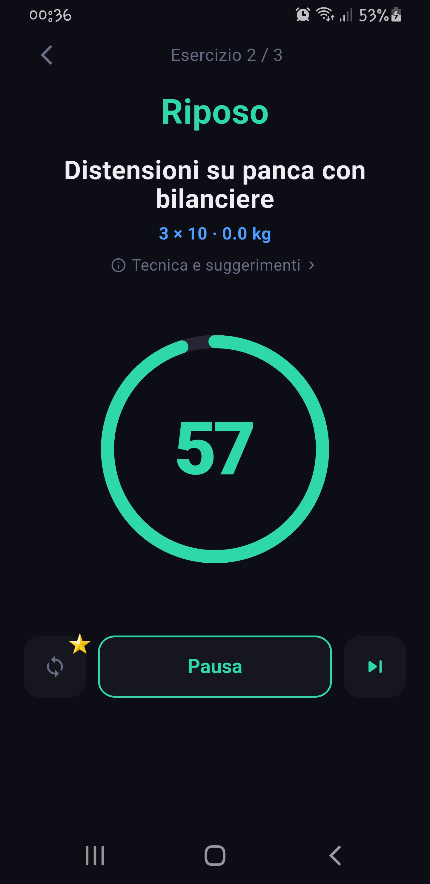Fitence rest timer between sets